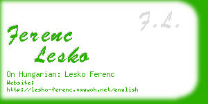 ferenc lesko business card